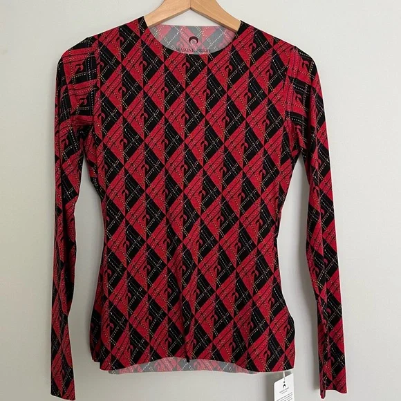 New Marine Serre white line diamant top